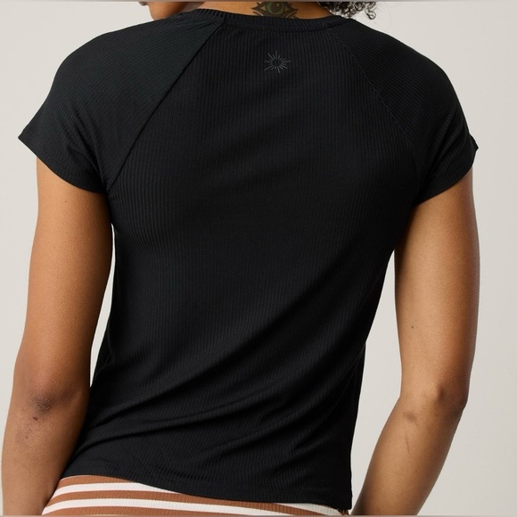 Aerie Offline Black Ribbed Short Sleeve Tee - Picture 8 of 8